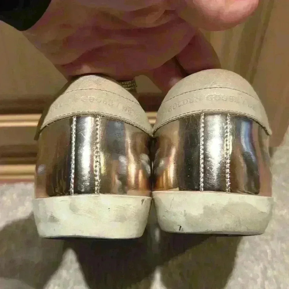 Rose Gold Metallic Golden Goose Sneakers size 8 - Picture 5 of 7
